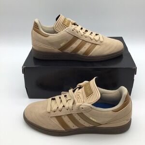 Adidas Busenitz Skateboarding Shoes Sneakers Beige Gold Mens JH8135 Size 9.5 New